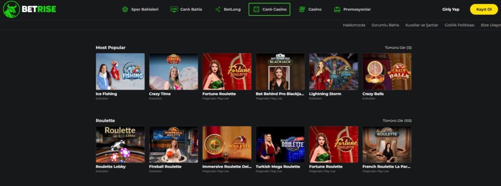 betrise canlı casino