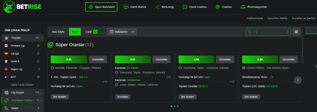betrise spor bahisleri ve betlong borsası